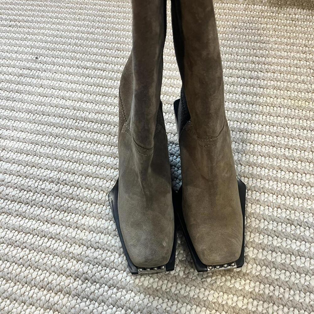 ASOS Tan Suede Boots with Block Heel - Picture 6 of 10